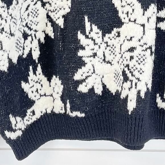 VTG 80s 90s Chunky Sweater Womens Medium Textured Whimsigoth Dark Cottagecore - Picture 6 of 9